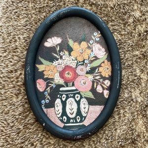 Oval Floral Plaque